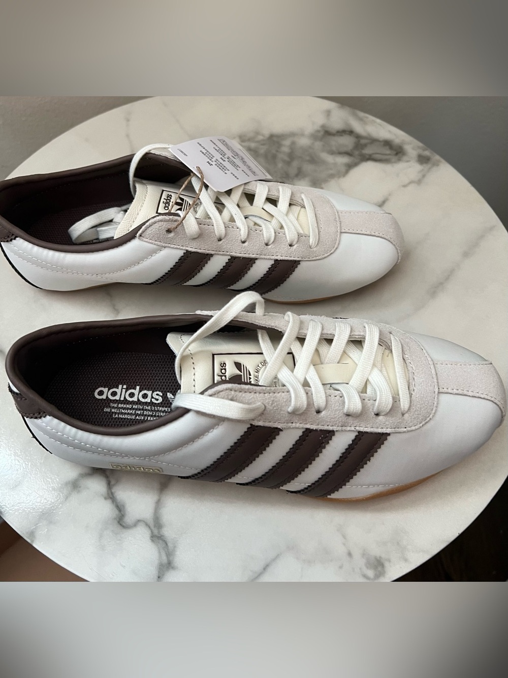 Adidas Tokyo W Women’s 6.5 Off White Brown Suede Gum Sole Sneakers NIB - Picture 3 of 13